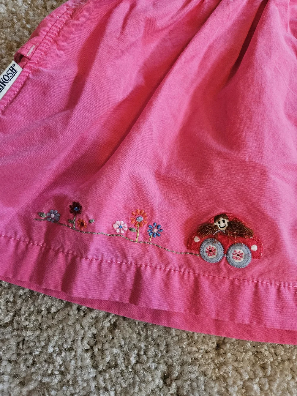 OshKosh B'gosh Bright Pink Embroidered Bird & Flower Jumper - Size 12mo